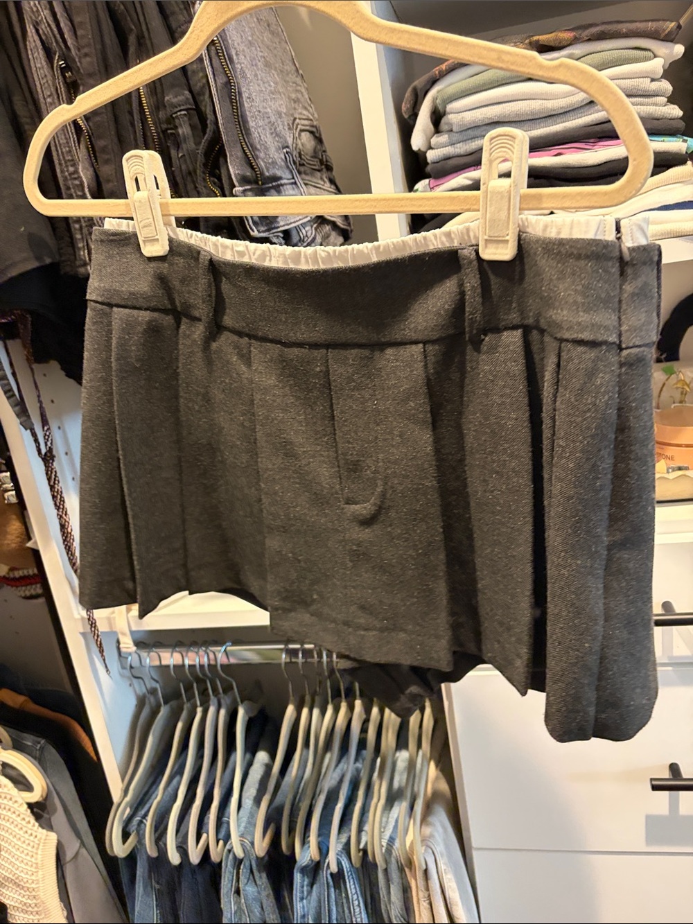 Zara Women's Dark Gray Pleated Mini Skirt/Skort